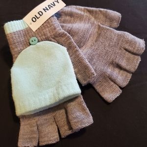 Old Navy fingerless gloves with mitten covers